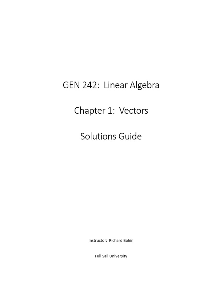 LAL 1 - Vectors Practice - Solutions Guide | PDF