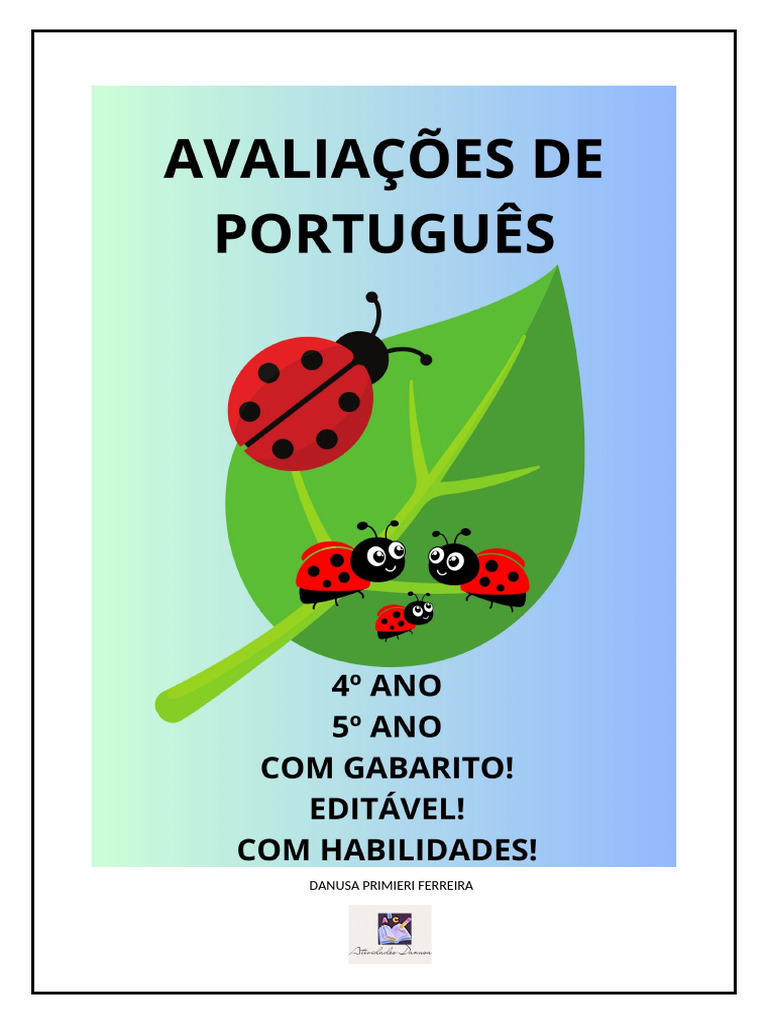 Avalia es atualizadas de portugu s 4 ano e 5 ano 50 p ginas pdf