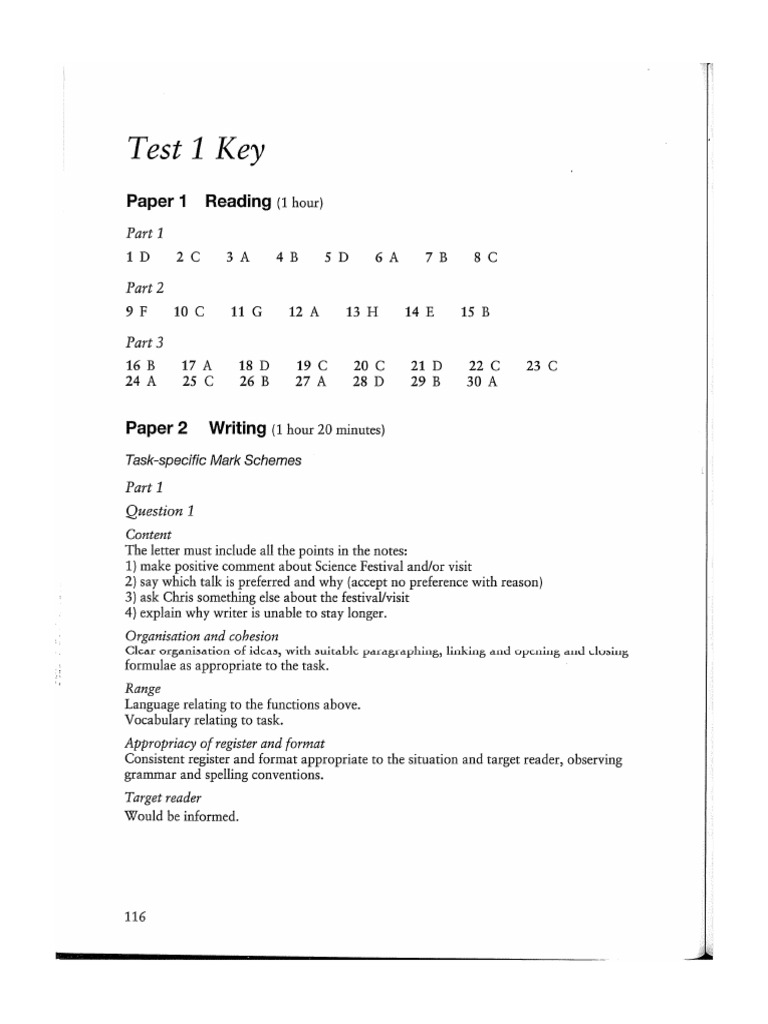Fce Book 4 Test 1 Key Pdf