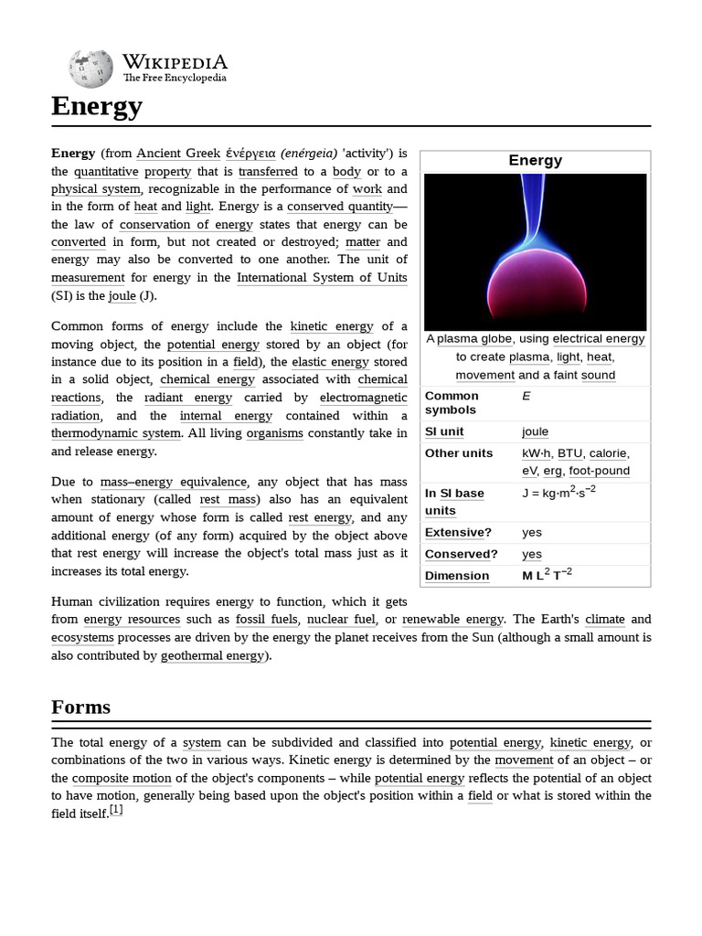 Energy | PDF