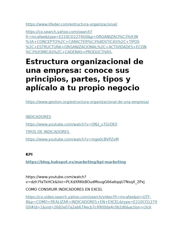 Estructura Organizacional | PDF