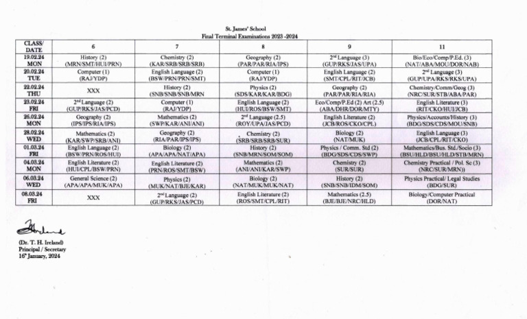 Time Table | PDF