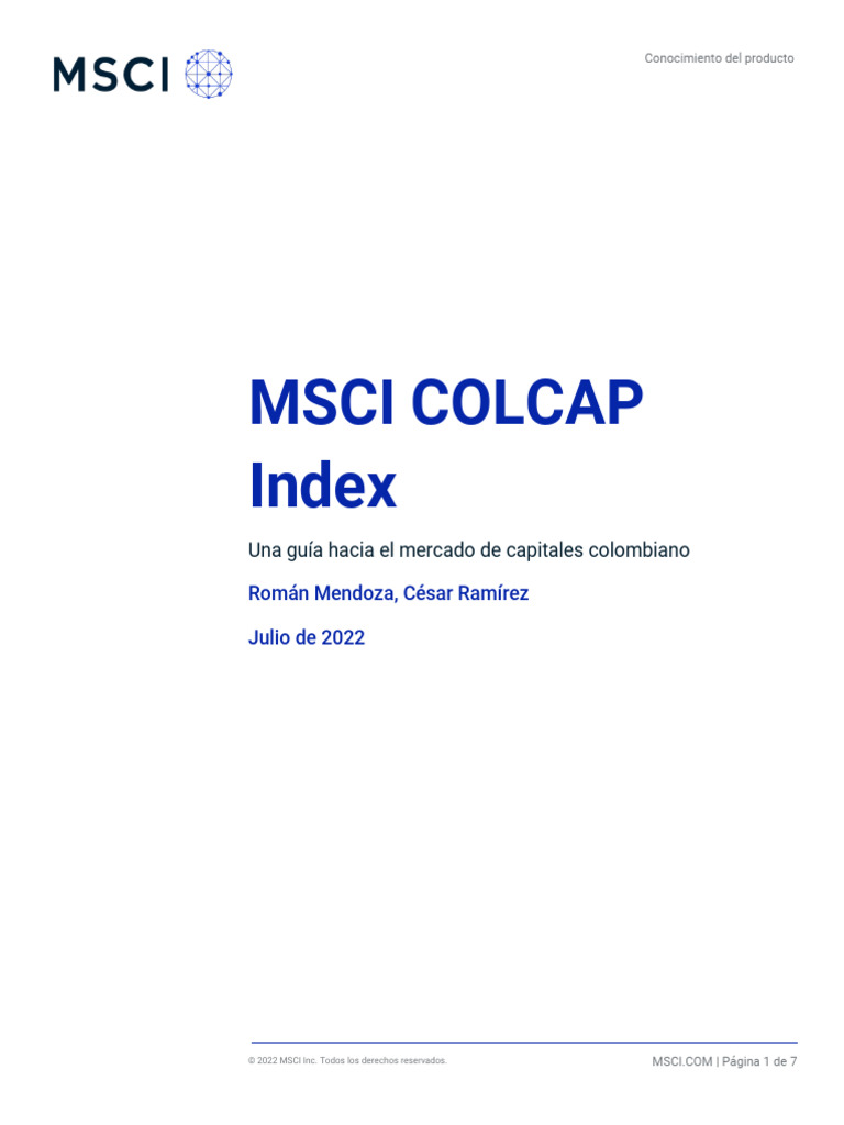 Spanish-Msci Colcap Index | PDF