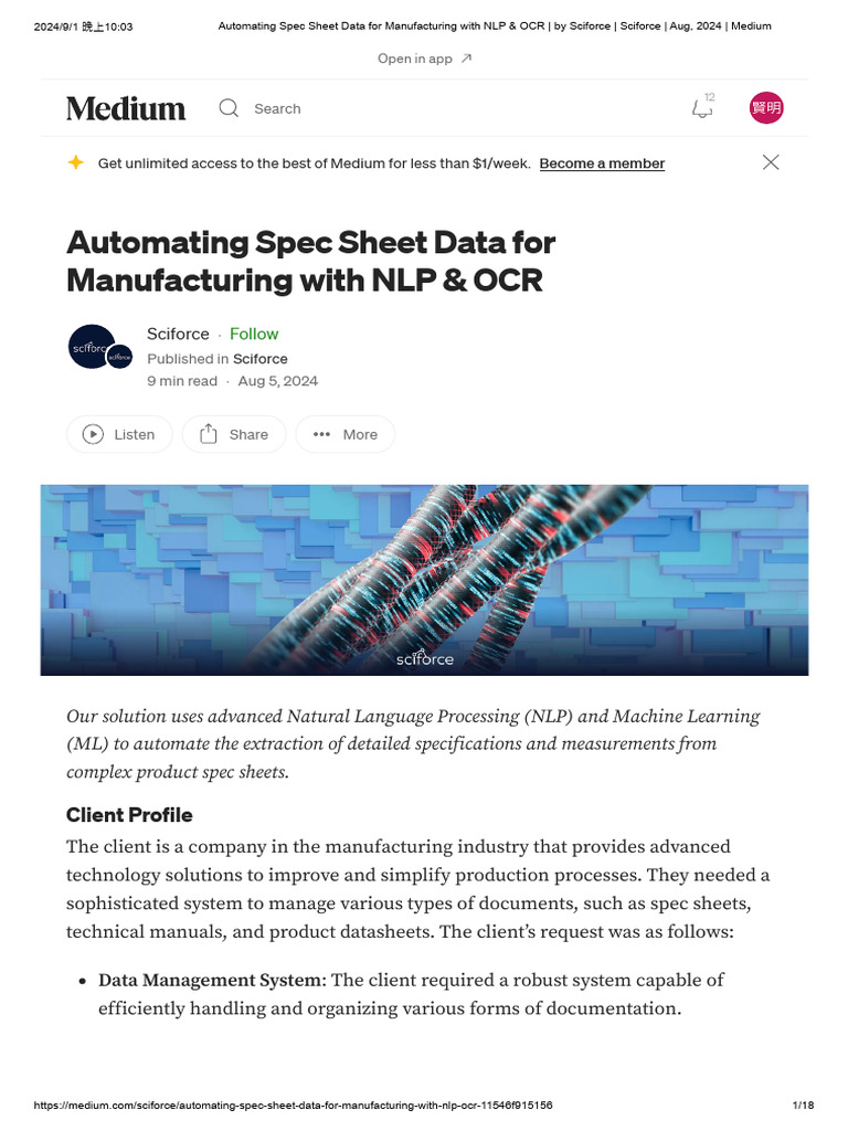 Automating Spec Sheet Data For Manufacturing With NLP & OCR - by ...
