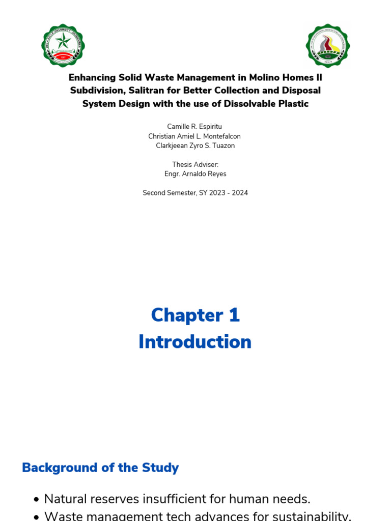 Enhancing Solid Waste Management in Molino Homes II Subdivision ...