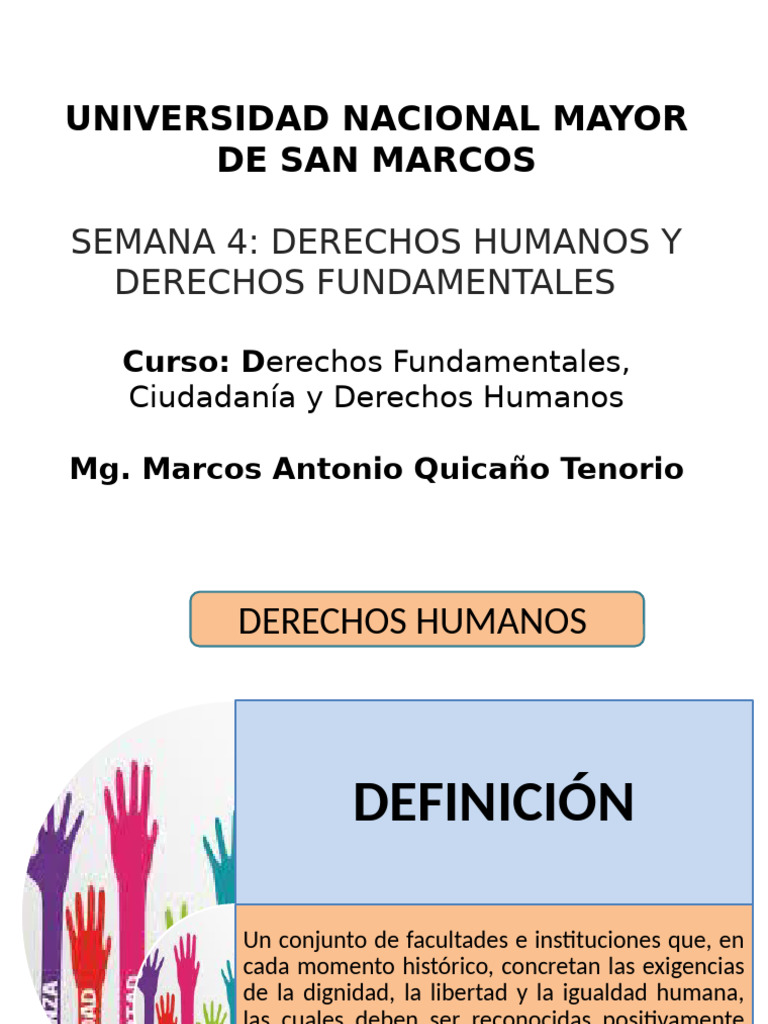 Semana 4 - Derechos Humanos y Derechos Fundamentales | PDF
