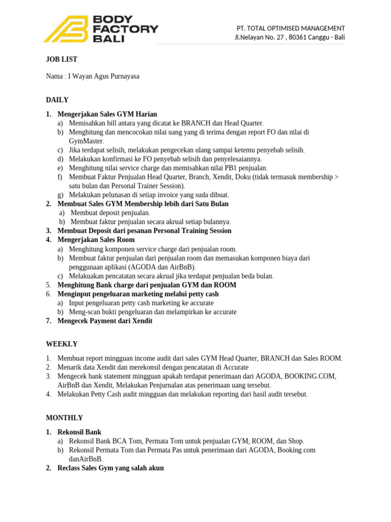 Job List | PDF