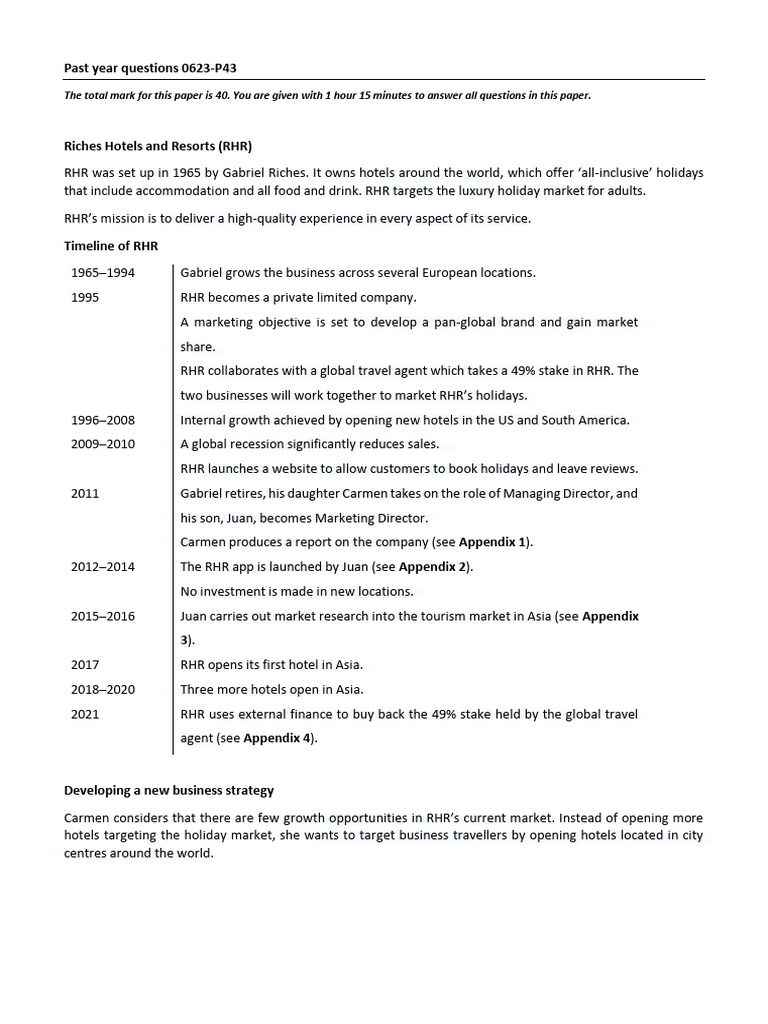 Which Offer All Inclusive' Holidays: Past Year Questions 0623-P43 | PDF