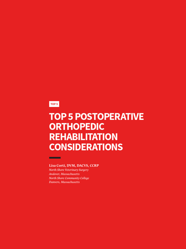 Top 5 Postoperative Orthopedic Rehabilitation Considerations | PDF ... - Post-Surgical Care For Orthopedic Patients