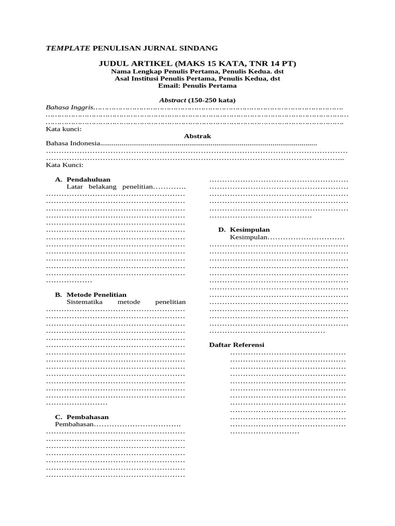 Template Penulisan Jurnal Sindang | PDF