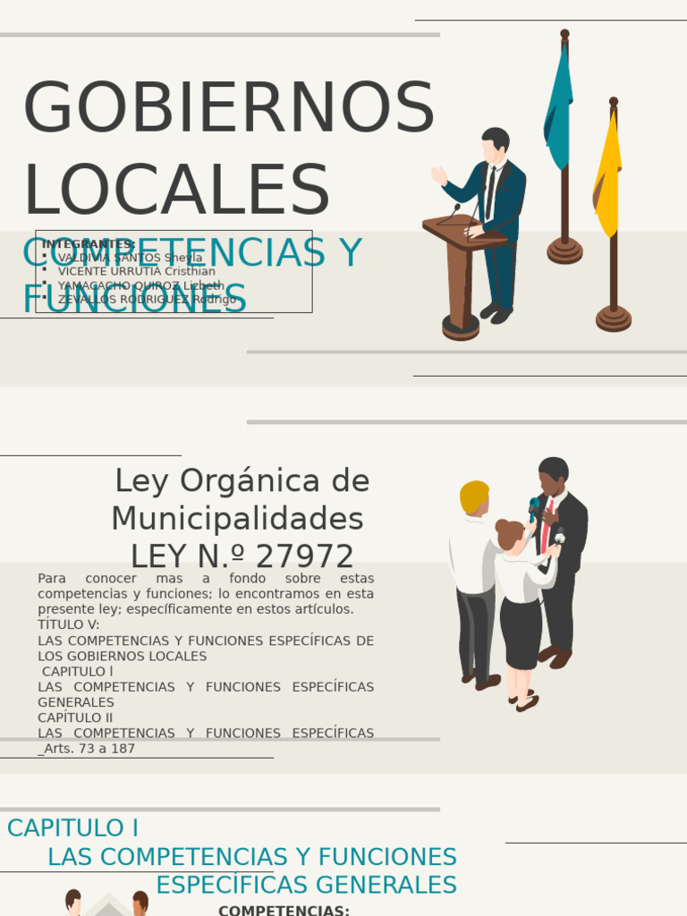 Gobiernos Locales Competencias y Funciones | PDF