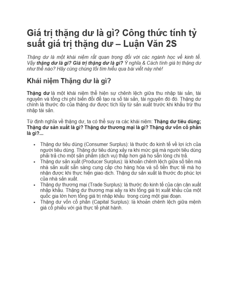 Gia TR THNG D La Gi Cong THC Tinh T | PDF
