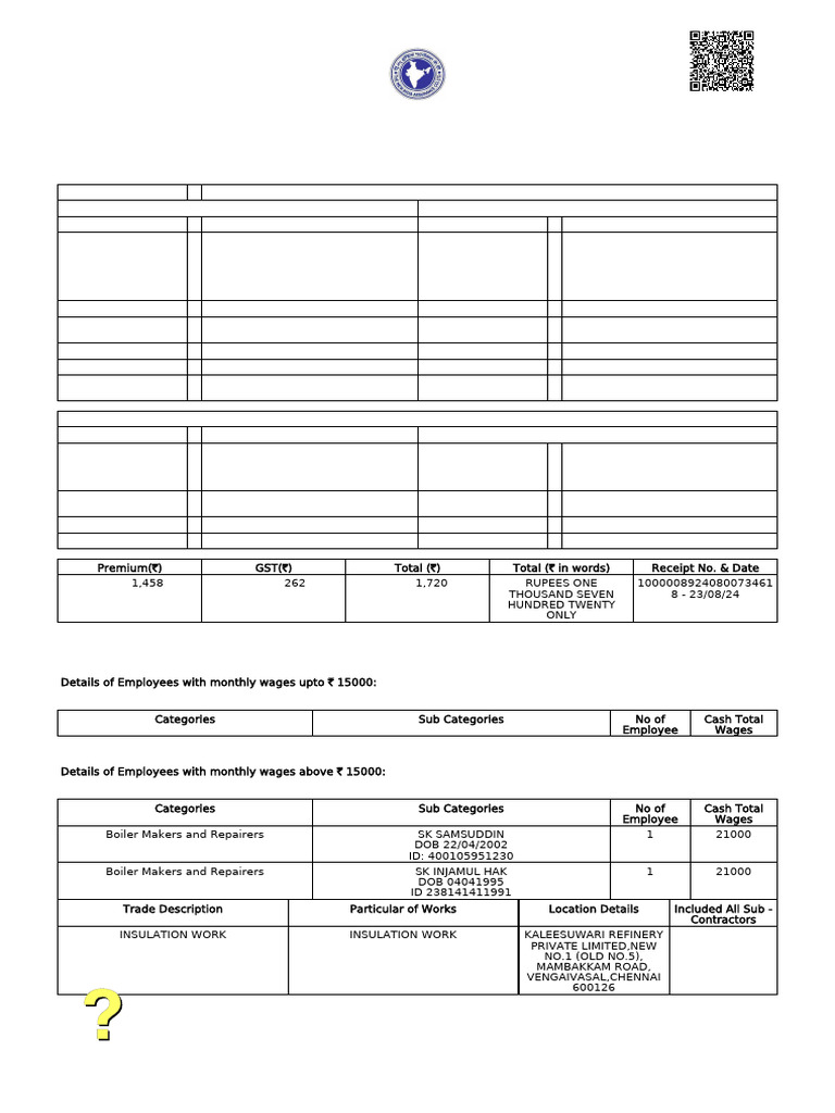 Employees Compensation Insurance Policy | PDF | Insurance | Employment