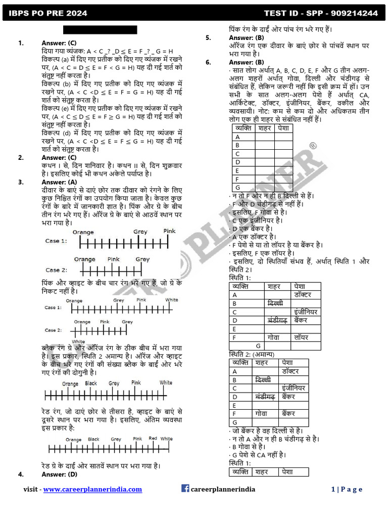 IBPS - PO - PRE - 04 (HINDI - SOL) 28th Sep | PDF