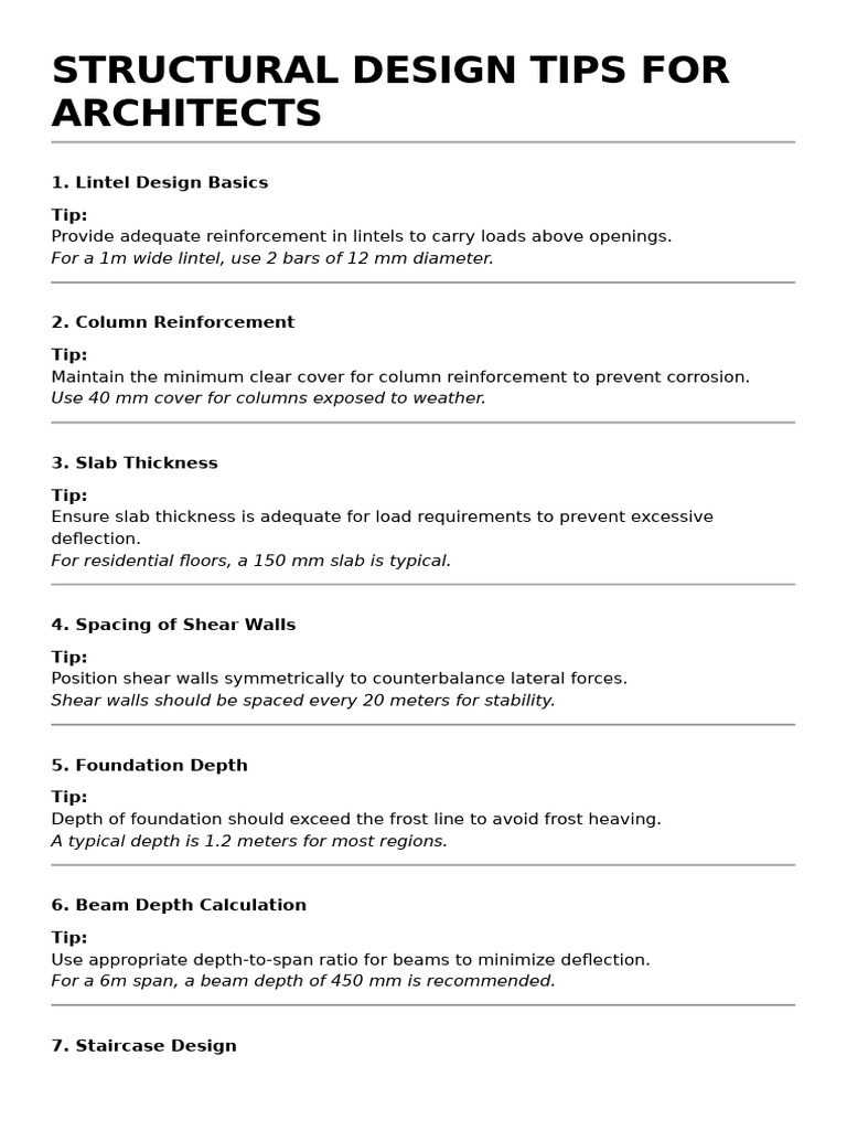 Structural Design Tips For Architects | PDF