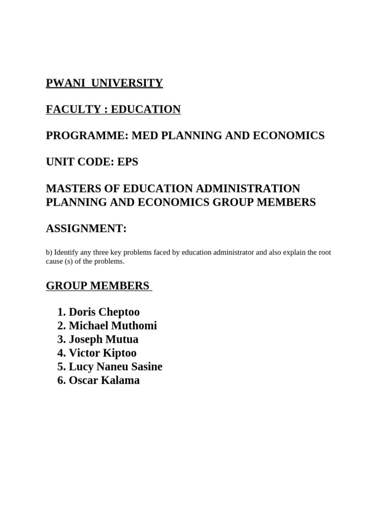 Group 2 problems faced by education administrators root cause pdf