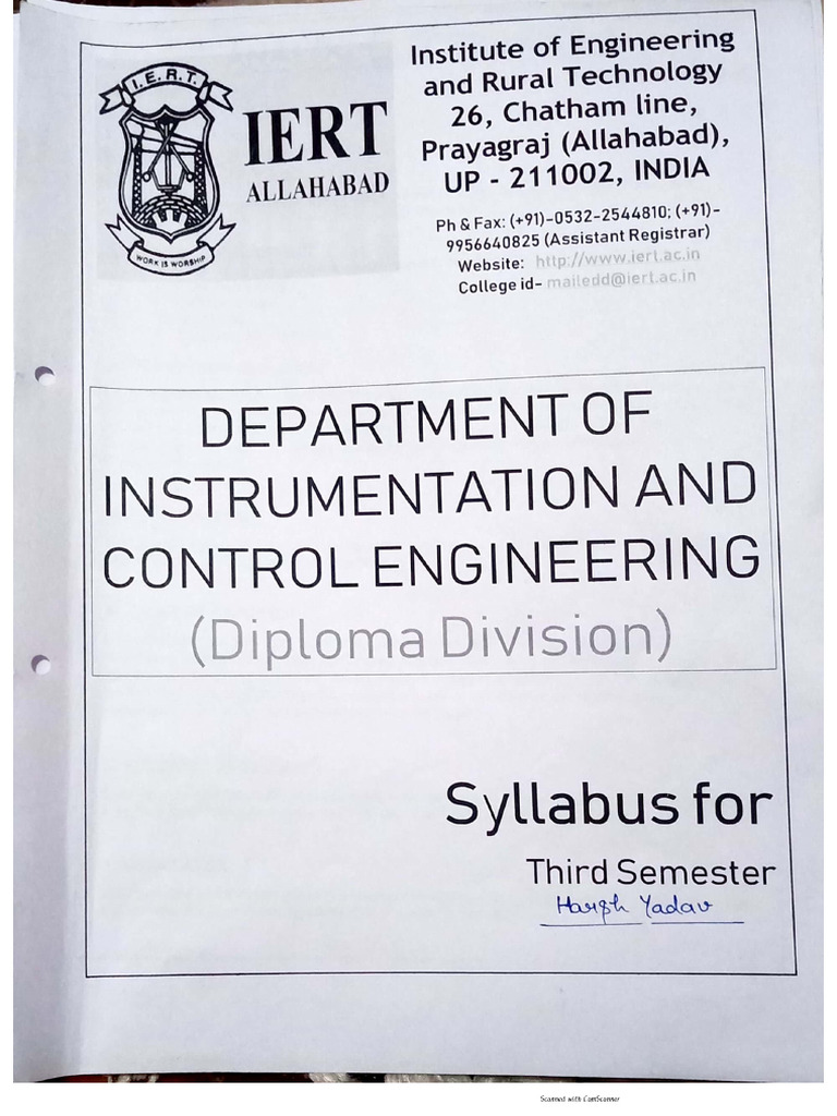 IC 3rd Sem Reduced Syllabus | PDF
