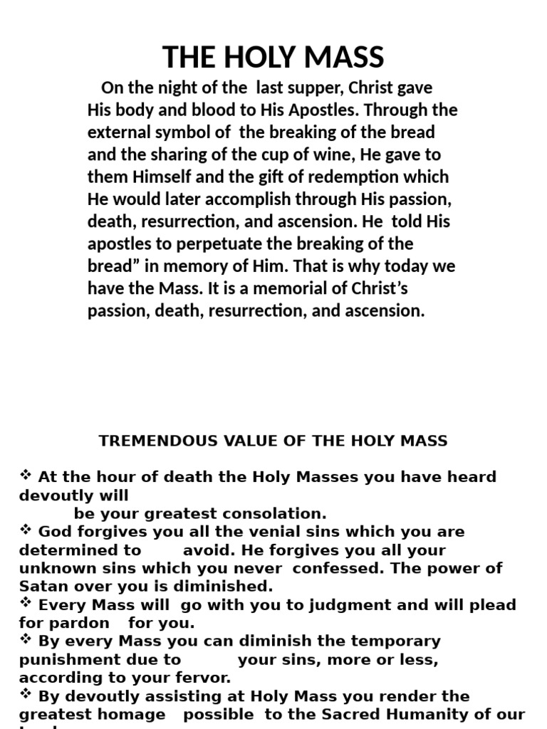 Sample Introduction Before The Holy Mass Lego