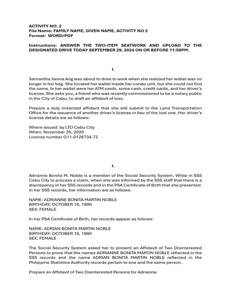 Activity No 2 - Questionnaire | PDF | Social Science | Law