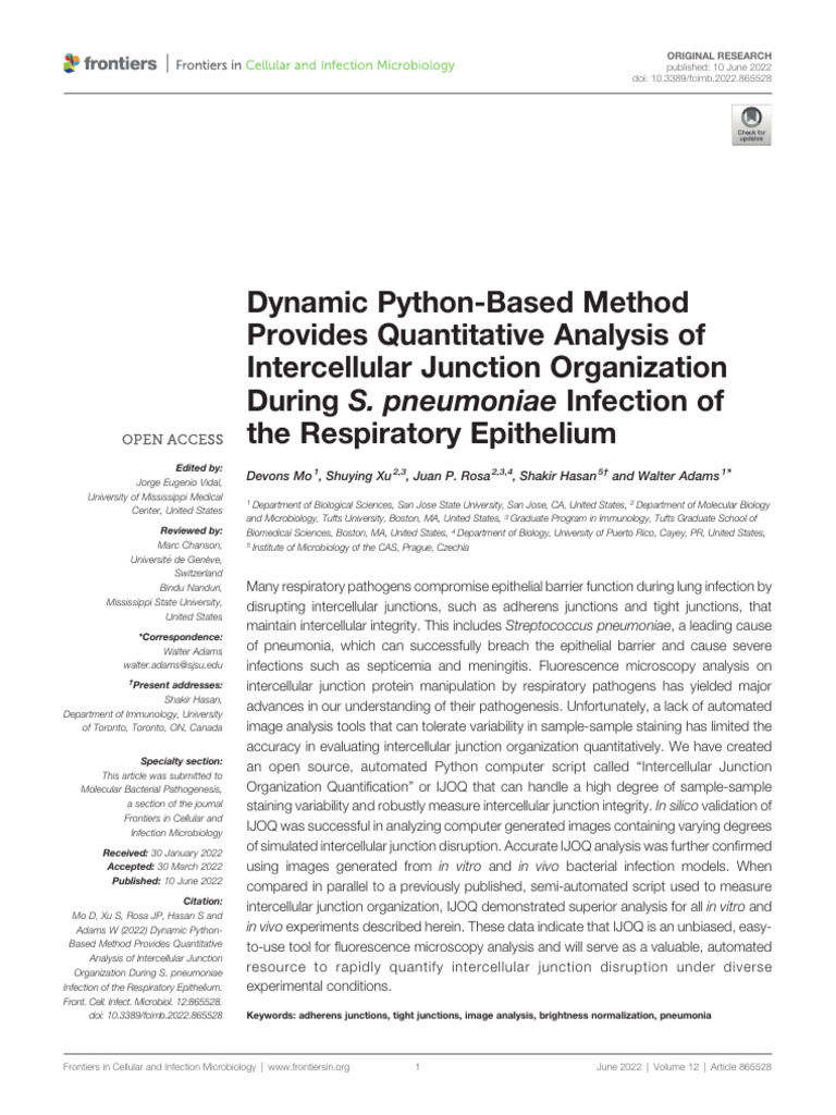 Dynamic Python-Based Method Provides Quantitative Analysis of ...