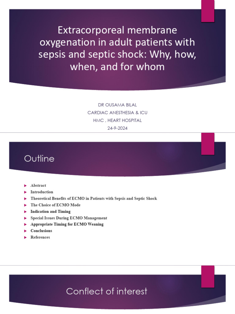 Extracorporeal Membrane Oxygenation in Adult Patients With Sepsis and ...