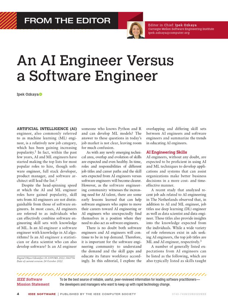 An AI Engineer Versus A Software Engineer 22 | PDF