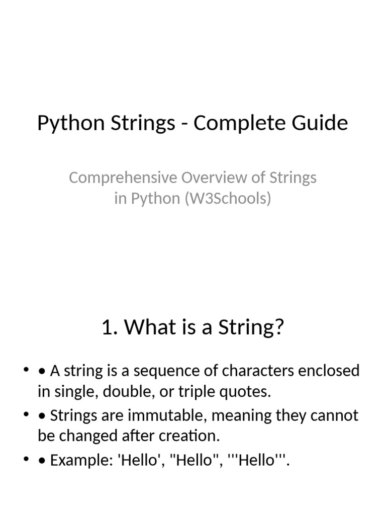 Python Strings Full W3Schools PDF