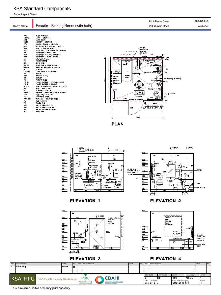 KSA Standard Components: Ensuite - Birthing Room (With Bath) | PDF