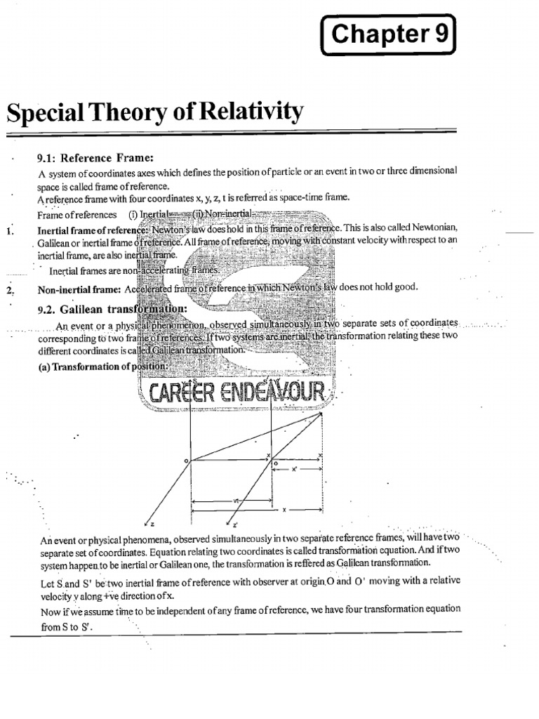 Special Theory of Relativity | PDF