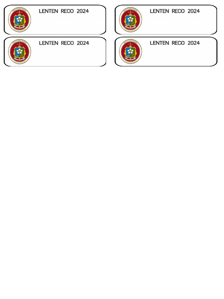 Lenten Reco Format Sticker | PDF