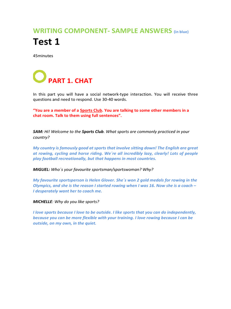 Writing Sample Test1 | PDF
