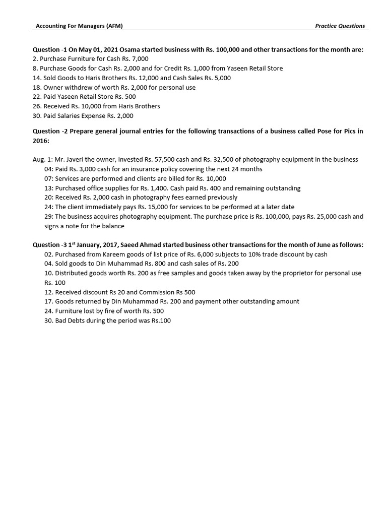 Practice question general journal afm pdf