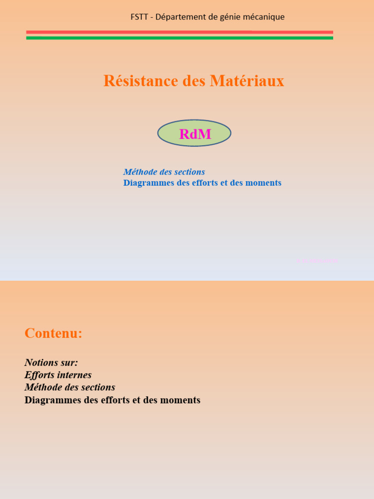 6-RDM (Méthode Des Sections) | PDF