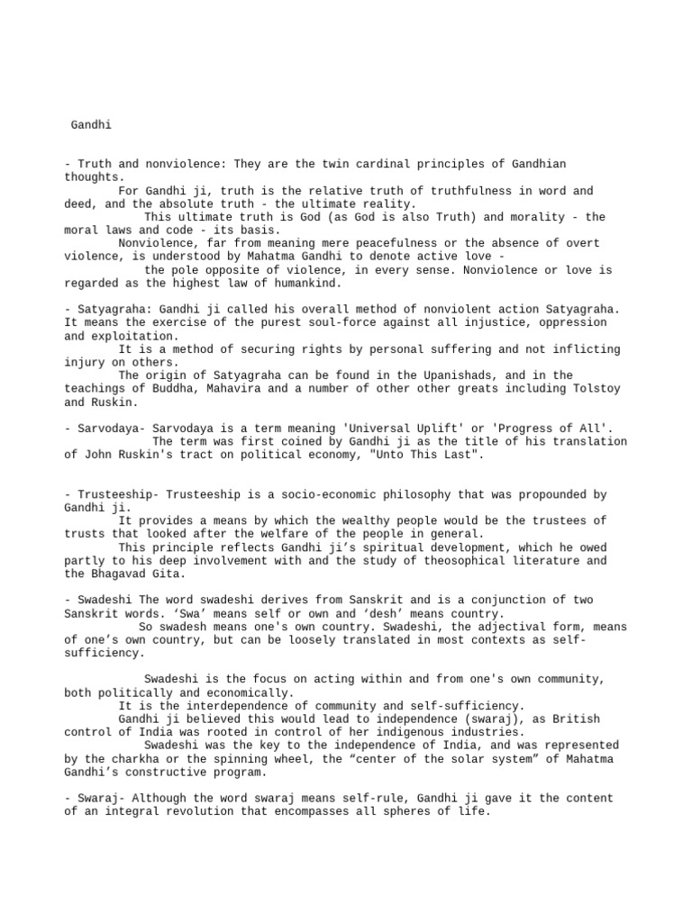 Gandhi - Swaraj | PDF | Mahatma Gandhi | Nonviolence