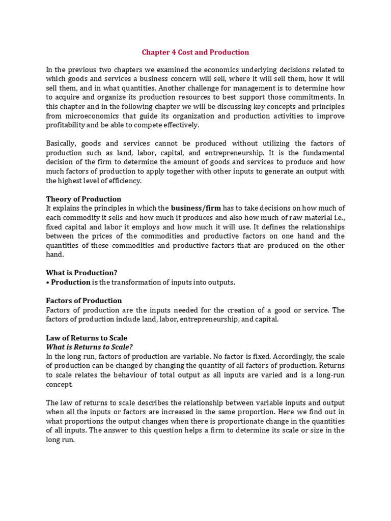 Understanding Marginal and Average Costs | PDF | Marginal Cost ...