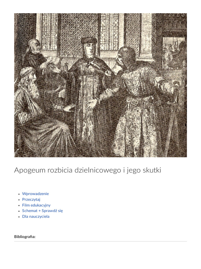 Przyczyny I Skutki Rozbicia Dzielnicowego Apogeum Rozbicia Dzielnicowego I Jego Skutki | PDF