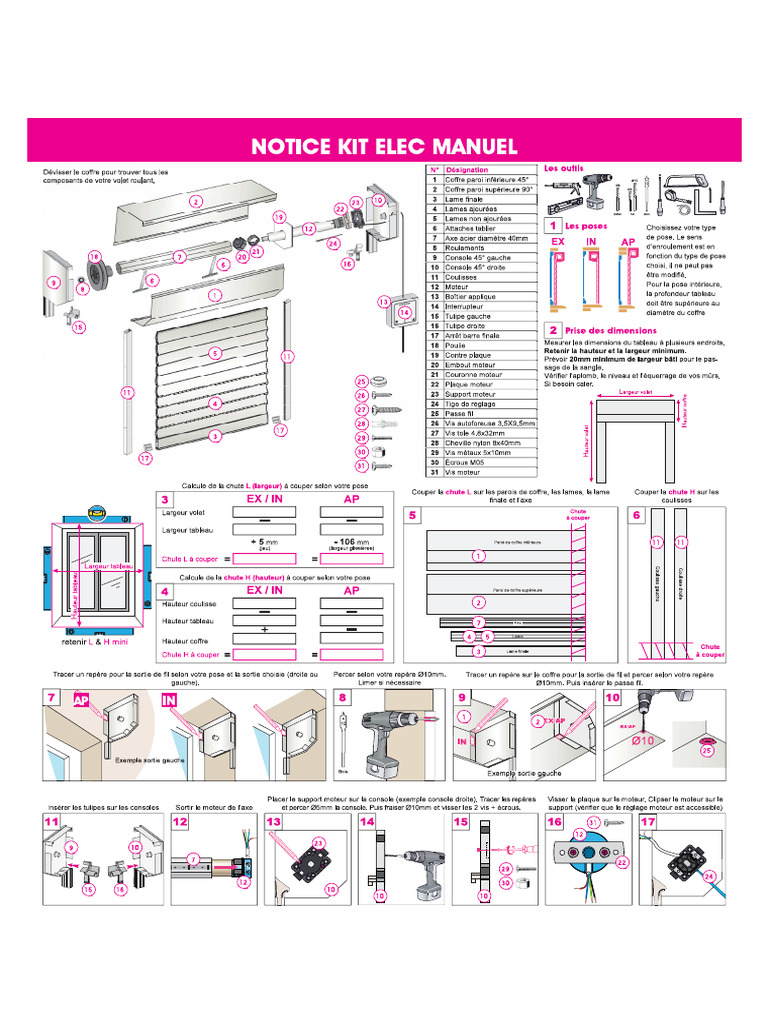 Volet Roulant Motorise Notice de Montage PDF — free download