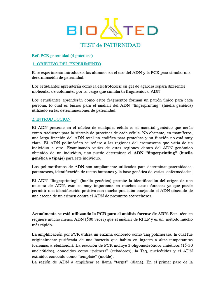 Test Paternidad Clase Pdf