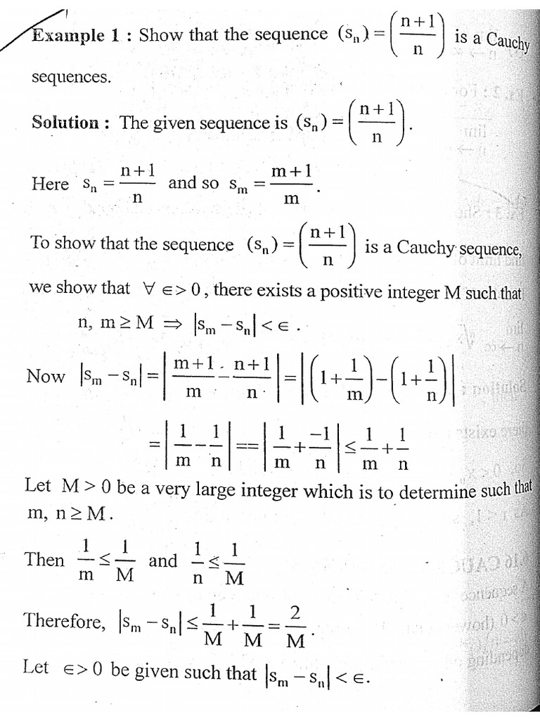 Cauchy Sequence Examples | PDF