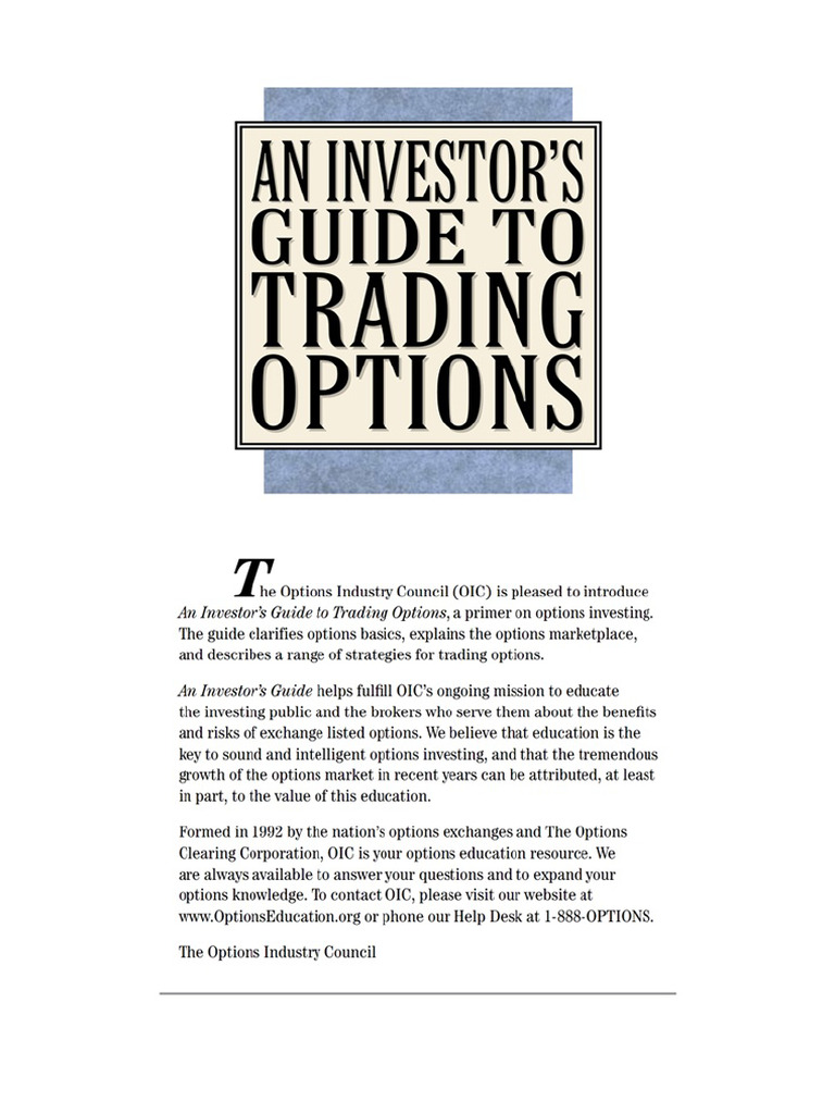 Guide To Trading Options | PDF