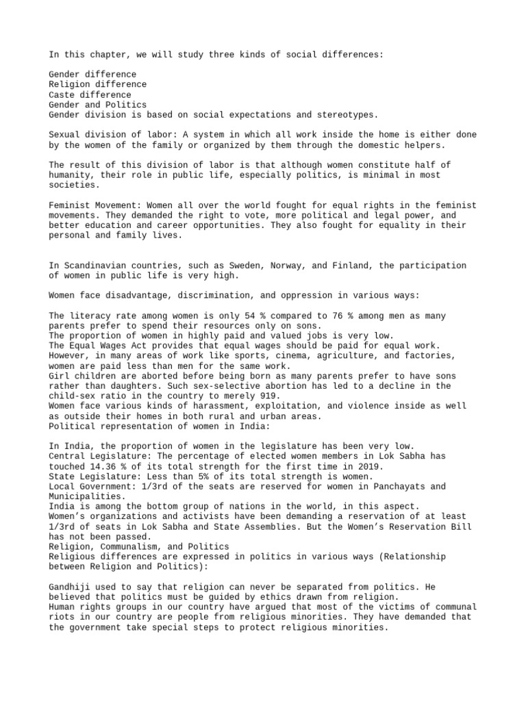 Notes of Chapter3 of Civics | PDF