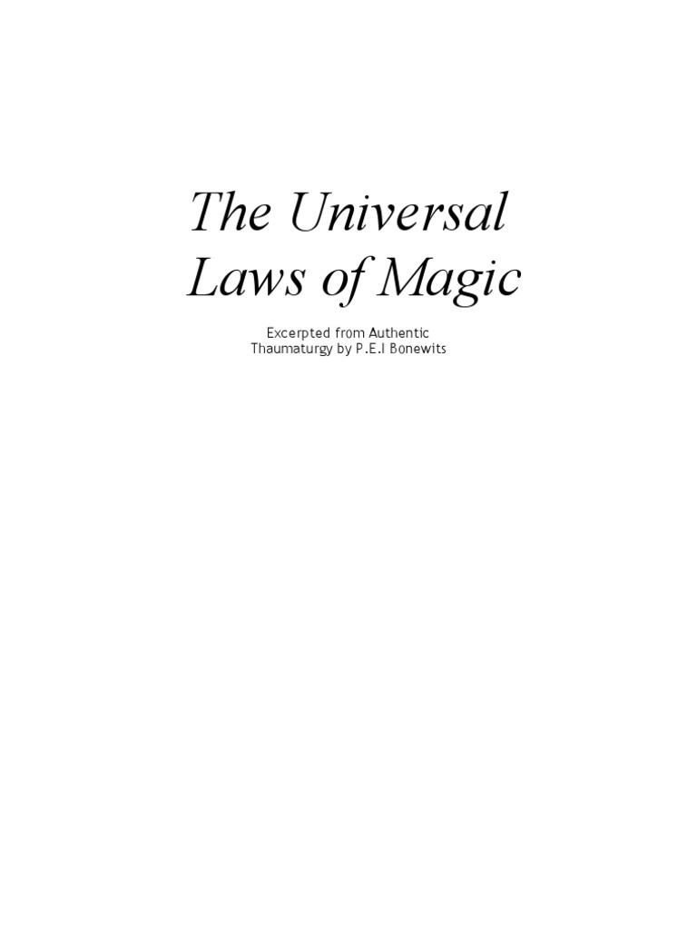Universal Laws of Thaumaturgy | PDF | Magic (Paranormal) | Magician ...