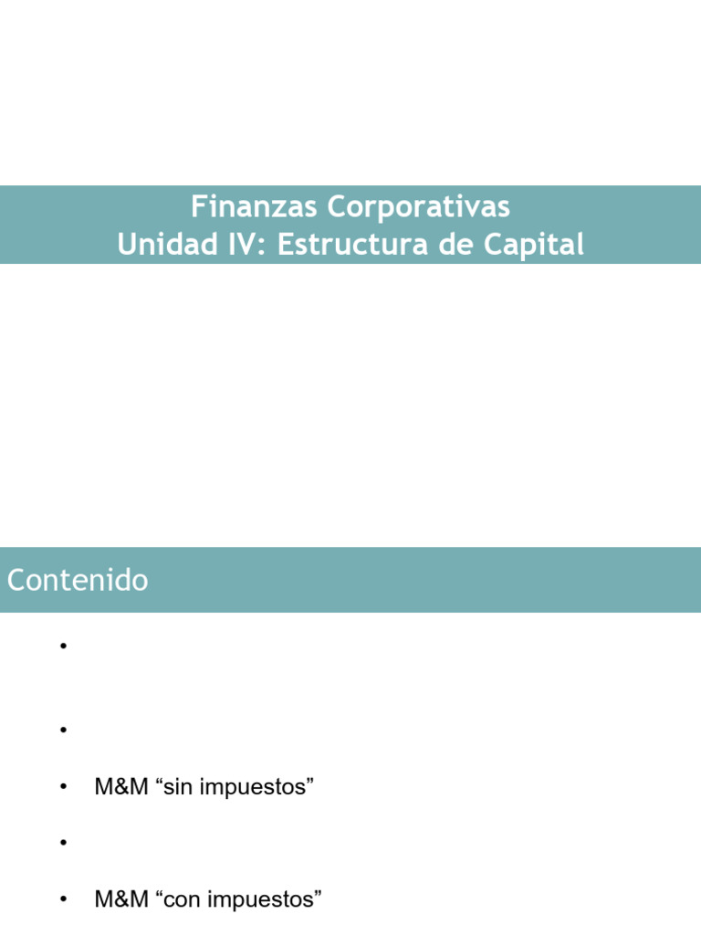 Unidad IV Estructura de Capital | PDF