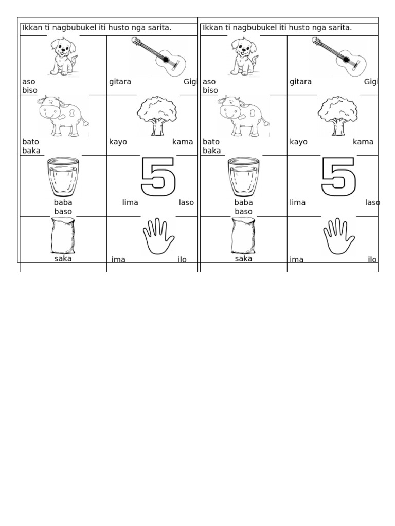 Silaba Ilokano Worksheet | PDF