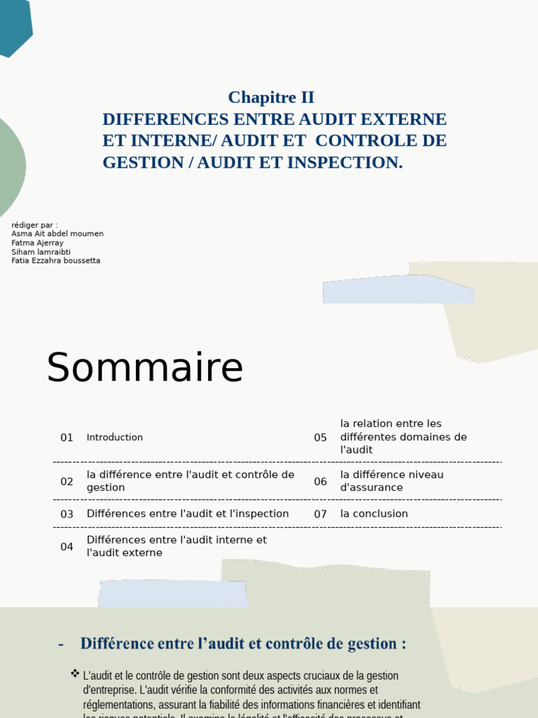 L'Audite Présentation 25 | PDF
