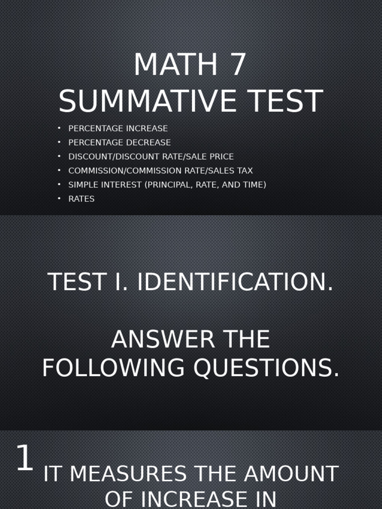 Math 7 Summative Test 1 | PDF