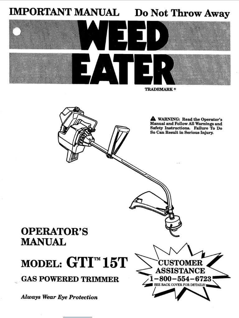 User-ManualInfo - Weed Eater GTI | PDF