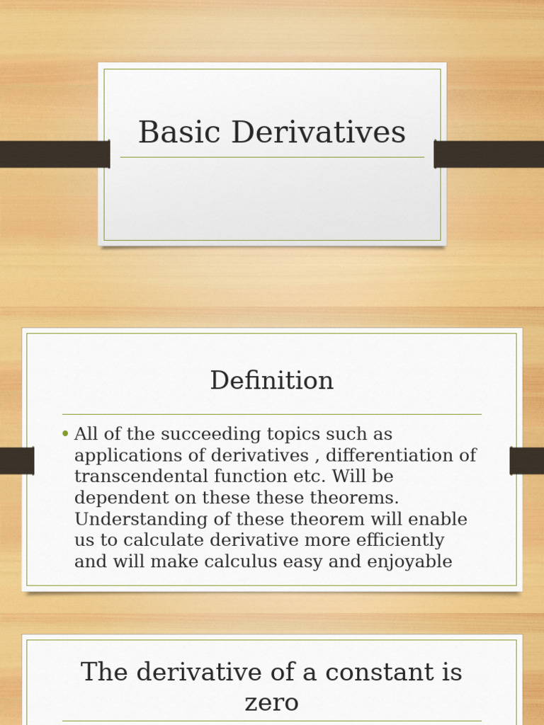 Basic Derivatives | PDF