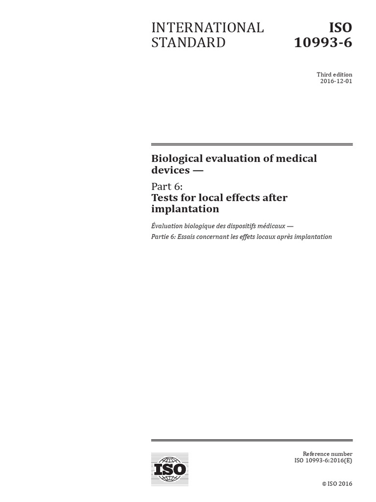 ISO 10993 6 2016 en Preview | PDF