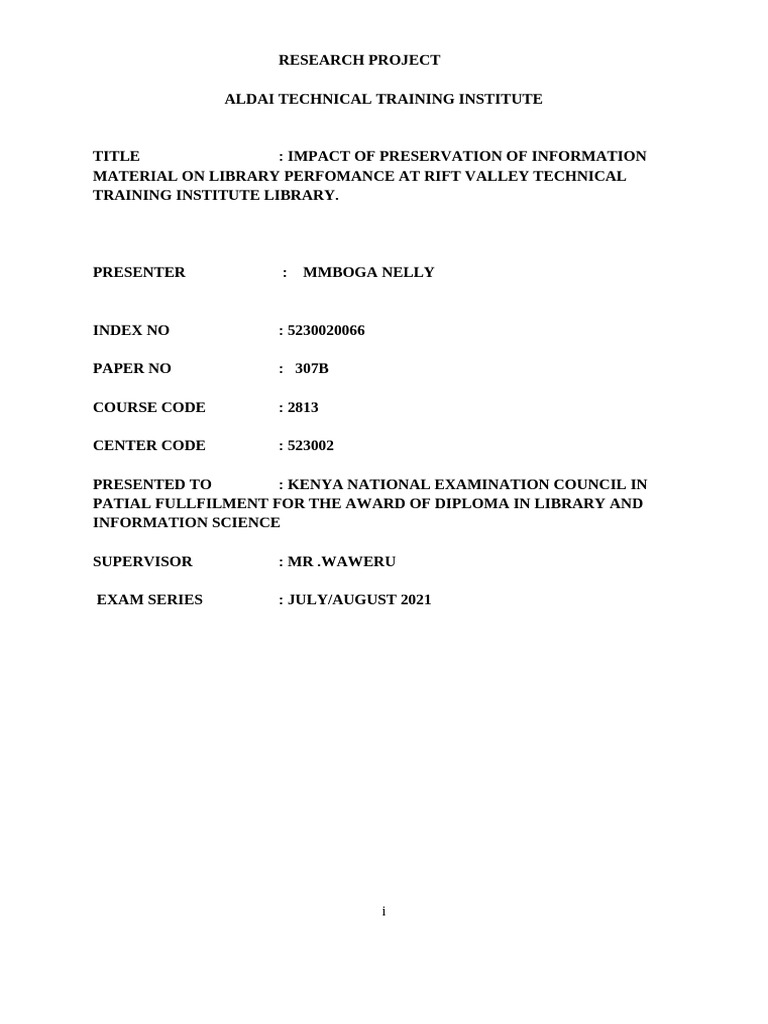 Mmboga Nelly Project | PDF